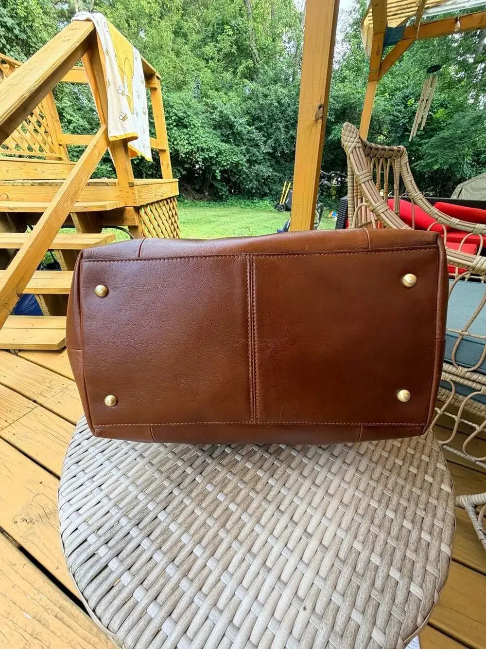 Patricia Nash Luserna Leather Tote Bag in Cognac